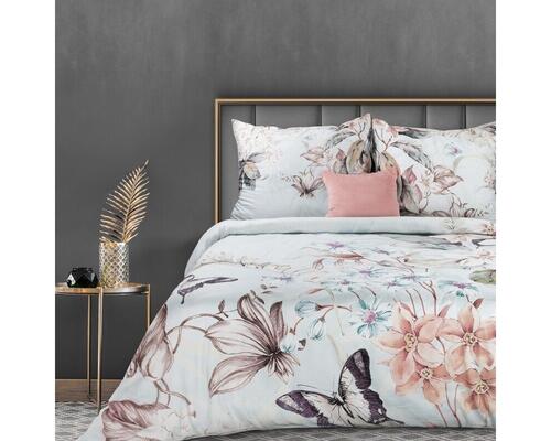 Luxusné obliečky na posteľ z bavlneného mako saténu - Arleta, prikrývka 140 x 200 cm + vankúš 70 x 90 cm